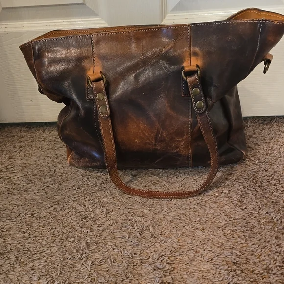 Patricia Nash Distressed Brown Leather Tote - Picture 2 of 13
